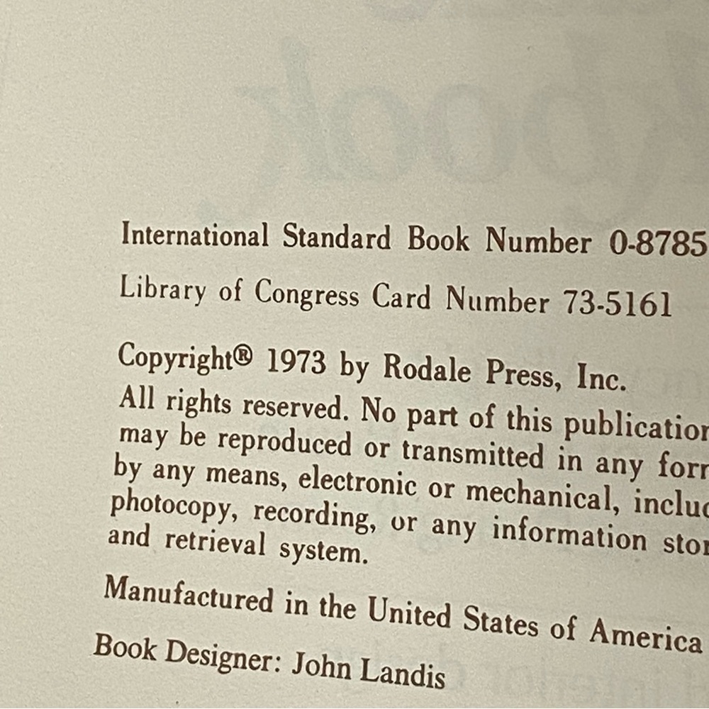 The Rodale Cookbook Vintage 1973 Natural Foods - Picture 2 of 8